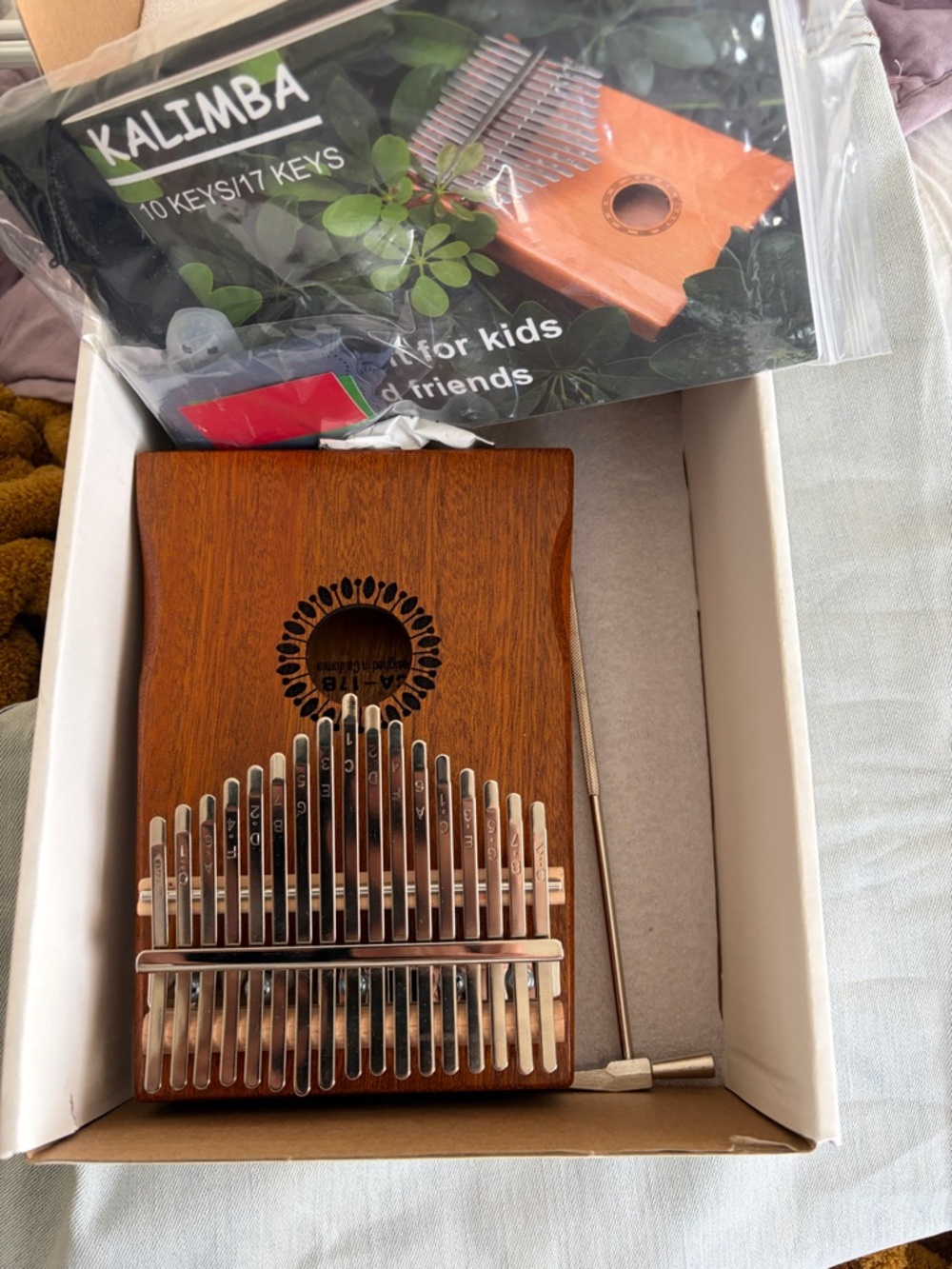Kalimba Thumb Piano - Wooden 17-Key (Brown)